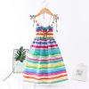 AnFeng Girls Dress Long Toddler Kids Girls Floral Bohemian Rainbow Flowers Sleeveless Beach Straps Dress Princess Clothes (Red, 2 Years) view 2