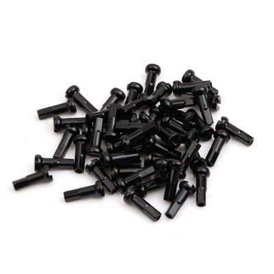 Bike Spoke Nipples Steel Spoke Nipples Mountain Bicycle Spoke Cap for 14G 40Pcs 6 * 14mm Black