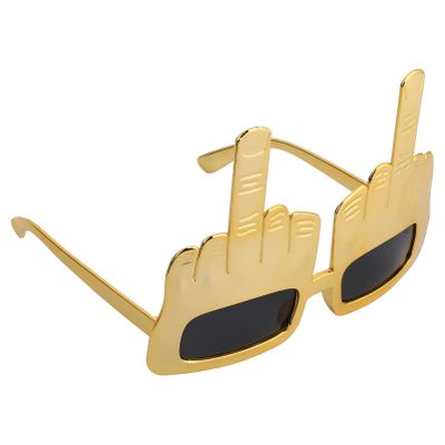 STOBOK Middle Finger Novelty Sunglasses Party Novelty Eyeglasses Flip Off Hand Shape Finger Sunglasses for Party Glasses Props (Golden)