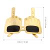 STOBOK Middle Finger Novelty Sunglasses Party Novelty Eyeglasses Flip Off Hand Shape Finger Sunglasses for Party Glasses Props (Golden) view 2