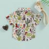 Toddler Baby Boy Button Down Shirt Short Sleeve T-Shirt Tops Western Cowboy Casual Tee Summer Clothes (A White,3-4T) view 4