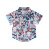 Toddler Baby Boy Button Down Shirt Short Sleeve T-Shirt Tops Western Cowboy Casual Tee Summer Clothes (B Bule,6-12 Months) view 1