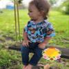 Toddler Baby Boy Button Down Shirt Short Sleeve T-Shirt Tops Western Cowboy Casual Tee Summer Clothes (B Bule,6-12 Months) view 2