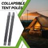 Collapsible Tent Poles, 2pcs Fiberglass Tent Pole Replacement Tent Bar Support Rod Awning Frame Kit for Hiking and Camping Tarp Poles Heavy Duty, 6 Sections Each 23in, Total Length 130in view 2