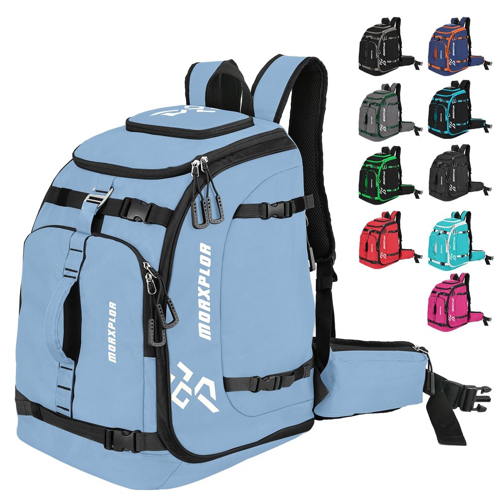 MORXPLOR Ski Boot Bag - 65L Padded, Waterproof Ski Travel Backpack for Gear & Accessories