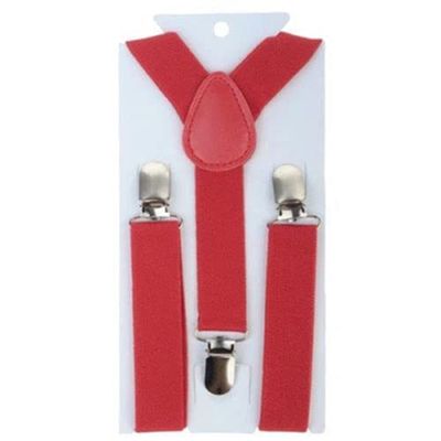 Bluelans Child Kids Girls Boys Suspenders Braces, Fashion Adjustable Clip on Y-Back Elastic Suspenders with Strong Metal Clips for Boys and Girls Red