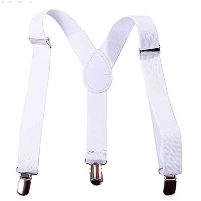 Bluelans Child Kids Girls Boys Suspenders Braces, Fashion Adjustable Clip on Y-Back Elastic Suspenders with Strong Metal Clips for Boys and Girls White