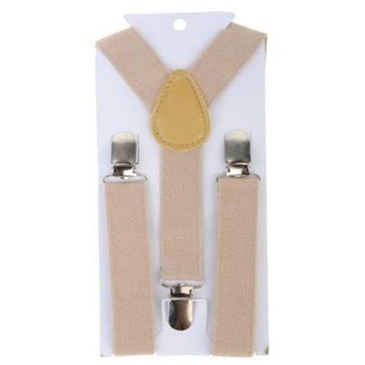 Bluelans Child Kids Girls Boys Suspenders Braces, Fashion Adjustable Clip on Y-Back Elastic Suspenders with Strong Metal Clips for Boys and Girls Beige