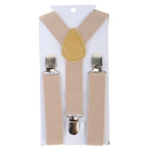 Bluelans Child Kids Girls Boys Suspenders Braces, Fashion Adjustable Clip on Y-Back Elastic Suspenders with Strong Metal Clips for Boys and Girls Beige