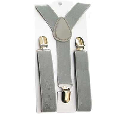 Bluelans Child Kids Girls Boys Suspenders Braces, Fashion Adjustable Clip on Y-Back Elastic Suspenders with Strong Metal Clips for Boys and Girls Light Grey