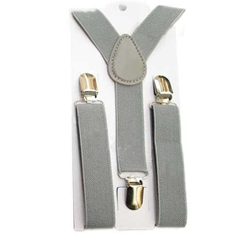 Bluelans Child Kids Girls Boys Suspenders Braces, Fashion Adjustable Clip on Y-Back Elastic Suspenders with Strong Metal Clips for Boys and Girls Light Grey