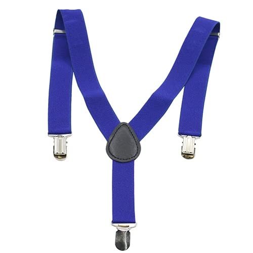 Child Kids Girls Boys Suspenders Braces, Fashion Adjustable Clip on Y-Back Elastic Suspenders with Strong Metal Clips for Boys and Girls Dark Blue