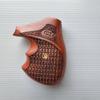 [BMPL] Hardwood Carving Checkered Gun Grips Compatible with Colt D Frame, Long Butt, Police Positive ,Laser Brown view 3