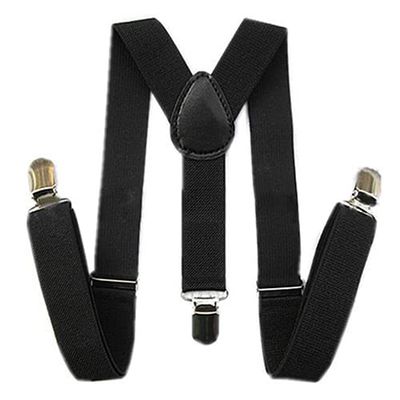 Child Kids Girls Boys Suspenders Braces, Fashion Adjustable Clip on Y-Back Elastic Suspenders with Strong Metal Clips for Boys and Girls Black