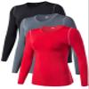 TAISIM Women's Dry Fit Compression Shirts Moisture Wicking Long Sleeve Base Layer for Workout, Running, Yoga,Cold Weather,Black,Grey,Red,XXLarge view 1