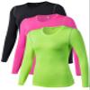 TAISIM Women's Dry Fit Compression Shirts Moisture Wicking Long Sleeve Base Layer for Workout, Running, Yoga,Cold Weather,Black,Rose,Green,Small view 1