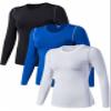 TAISIM Women's Dry Fit Compression Shirts Moisture Wicking Long Sleeve Base Layer for Workout, Running, Yoga,Cold Weather,Black,Blue,White,XLarge view 1