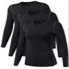 TAISIM Women's Dry Fit Compression Shirts Moisture Wicking Long Sleeve Base Layer for Workout, Running, Yoga,Cold Weather,Black,Black,Black,Large view 1