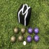 BuyBocceBalls Listing - Unique Bocce Set - 107mm with Olive Brown and Purple Balls, Black Bag view 1