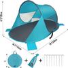Zento Deals Large Instant Pop Up Beach Tent - 3-4 Person Sun Shade Shelter with UV Protection - Tent with Carry Bag for Outdoor Activities - Easy Setup Windproof Waterproof Beach Canopy Cabana view 4