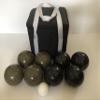 BuyBocceBalls Listing - Unique Bocce Set - 107mm with Olive Brown and Black Balls, Black Bag view 2