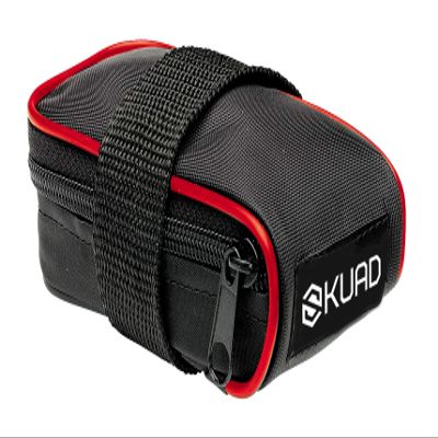 GIST Compact Bicycle Saddle Bag with Strap - Black/Red