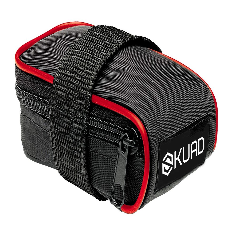 GIST Compact Bicycle Saddle Bag with Strap - Black/Red