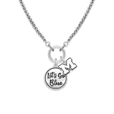 From the Heart Michigan Wolverines Let's Go Blue Twist and Shout Silver Necklace Jewelry