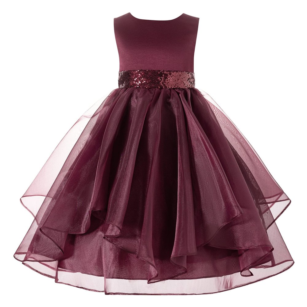 ekidsbridal Wedding Ruffles Organza Flower Girl Dress Sequin Toddler Pageant Free Petticoat 012s
