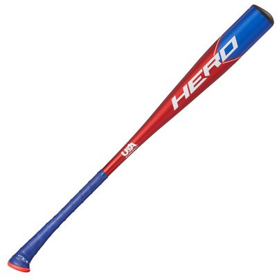 Axe Bat 2023 Hero (-11, 2-1/2") USABat Baseball Bat, 1-Piece Alloy, Red/Blue (28" / 17 oz.)
