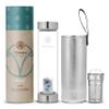 Almeara Crystal Water Bottle with Authentic Lapis Lazuli, Opal Stones & Aquamarine Removable Gemstones, Loose Leaf Tea Infuser - Relaxation, Healing & Spiritual Gifts for Women - Witchcraft Supplies view 1