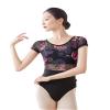 Daydance Adult Black Ballet Leotards for Women, Flower Print Dance Bodysuit for Recitals view 1