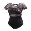 Daydance Adult Black Ballet Leotards for Women, Flower Print Dance Bodysuit for Recitals view 4