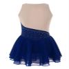 Daenrui Kids Girls Ice Figure Skating Dress Leotard Sparkle Rhinestone Sleeveless Mesh Splice Tutu Skirts Dancewear Darkblue 12 Years view 2
