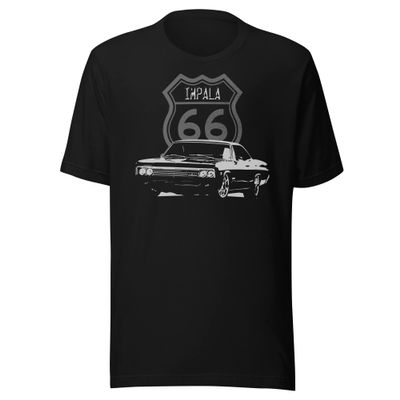 1966 Chevy Impala American Classic Car 66 Short-Sleeve Mens T-Shirt Black