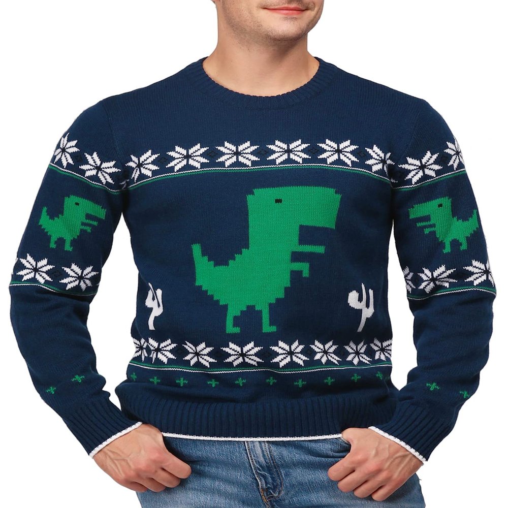 H2H Mens Slim Fit Casual Pullover Sweater Christmas Knitted Xmas Sweater Blue US M/Asia L (CMOSWL084)