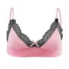 ABAFIP Men's Sissy Lingerie Lace Underwear Frilly Trim Strappy Bra Top/Bowknot Low Waist Sheer Lace Mesh Panties Triangle Bikini Briefs Underpants Crossdressing Nightwear Dark Pink - bra XX-Large view 1