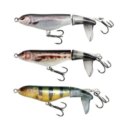 Proaovao 3pcs Saltwater Bass Fishing Lures, Plopper Fishing Bait Kit, Topwater Lures, Freshwater Spinnerbait Hard Swimbaits with Floating Rotating Tail (GZ11015-4.33" 0.53oz)