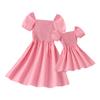 Mommy and Me Matching Dresses Maxi Summer Sling Dress Sleeveless Floral Print High Waist Beach Casual Family Matching Outfits Set X-Large view 1