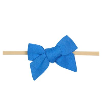 Copper Pearl Baby Bows: Stylish Headbands for Baby Girls, Premium Soft and Stretchy Baby Headbands, Perfect for Newborns, Trendy Designs - Blueberry