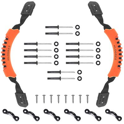 HLOGREE Kayak Handles 2 Pack,Orange Kayak Carry Handle with Rivets,Kayak Replacement Handles,Kayak Handles for Emotion/Pelican/Hobie/Lifetime/sit on top/Ocean/Wilderness Accessories,Kayak Parts