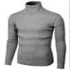 H2H Mens Casual Slim Fit Turtleneck Pullover Knit Lightweight Sweaters HeatherGray US M/Asia L (CMOSWL087) view 1