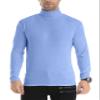 Men's Slim Fit Lightweight Long Sleeve Knitted Pullover Top Turtleneck Sweater(Sky Blue,3XL) view 1