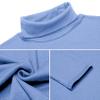 Men's Slim Fit Lightweight Long Sleeve Knitted Pullover Top Turtleneck Sweater(Sky Blue,3XL) view 4