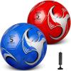 HyDren 2 Pcs Soccer Balls with Pump Official Size Soccer Ball for Game Training Indoor Outdoor Sport Gift for Child Youth Adult Back to School(Novelty Style,Size 5) view 1