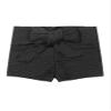 Hansber Women's Butt Lifting Yoga Shorts Bowknot Back Booty Textured Shorts Tummy Control Beach Hot Pants Black Small view 3