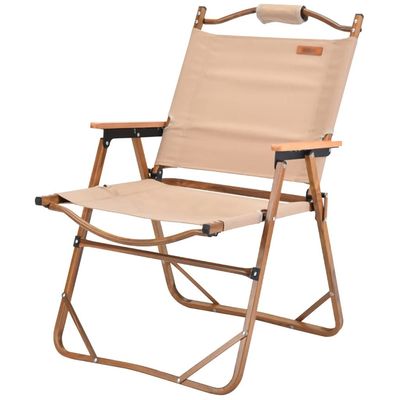 Camping Chair Camping Chair Lightweight Aluminum Alloy Bracket Beach Chair, Outdoor Easy-to-Carry Folding Chair, Wear-Resistant Oxford Fishing Chair, 2 Sizes (Color : Khaki Chair, Size : 31 in)