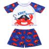 Daenrui Kids Boys Rash Guard Swimsuit Short Sleeve Swim Shirts and Trunks Beach Sport 2 Piece Bathing Suit Darkblue 10 Years view 1