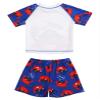 Daenrui Kids Boys Rash Guard Swimsuit Short Sleeve Swim Shirts and Trunks Beach Sport 2 Piece Bathing Suit Darkblue 10 Years view 2