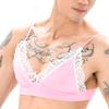 ABAFIP Men's Sissy Lingerie Lace Underwear Frilly Trim Strappy Bra Top/Bowknot Low Waist Sheer Lace Mesh Panties Triangle Bikini Briefs Underpants Crossdressing Nightwear Pink - bra Small view 3